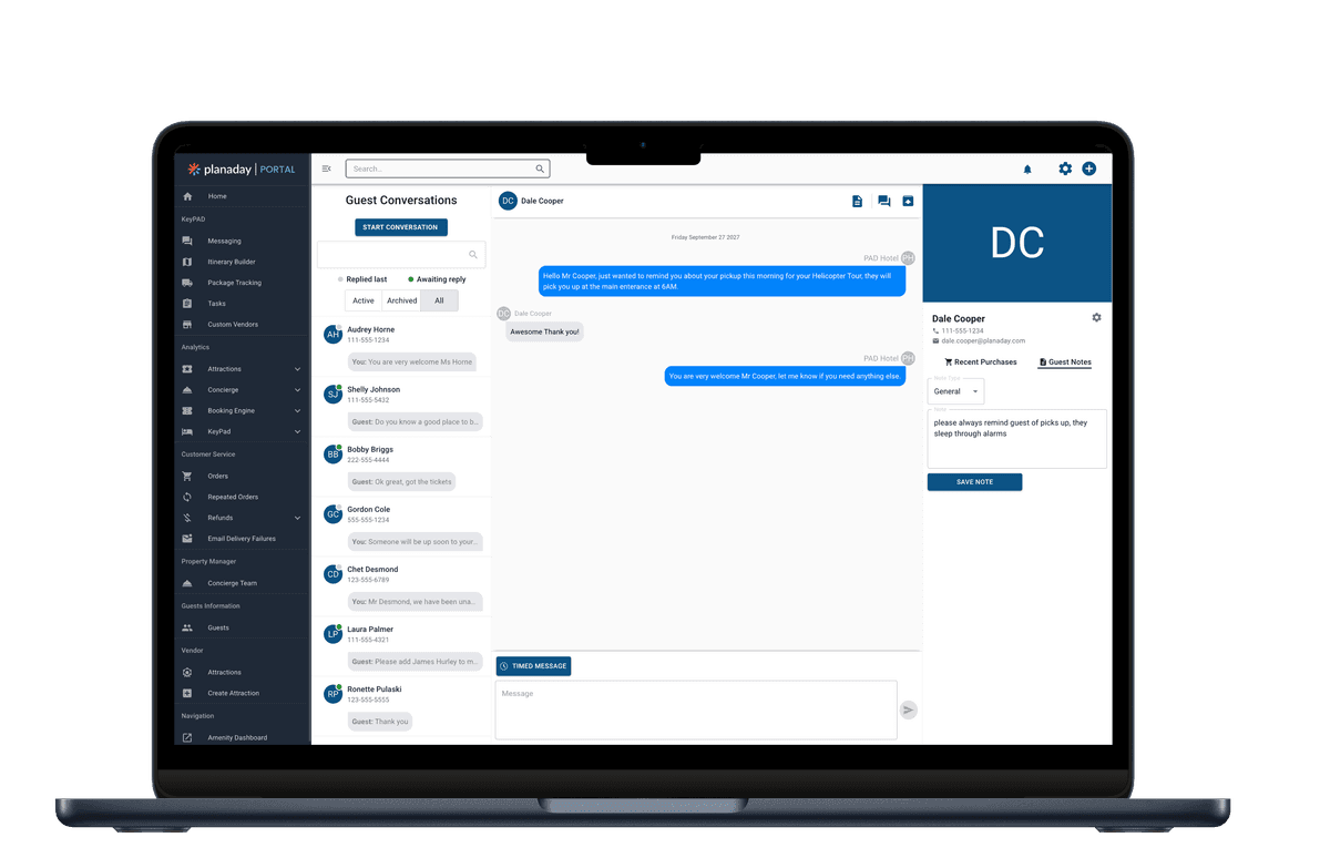 Keypad concierge platform interface
